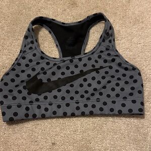 Nike Women's Black and Gray Polka Dot Sports Bra